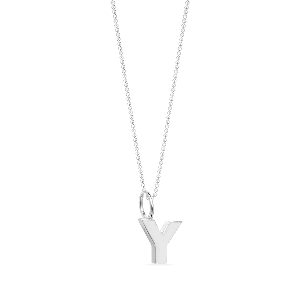plain metal initial y pendant