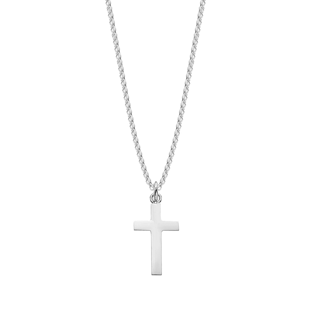plain metal cross pendant necklace