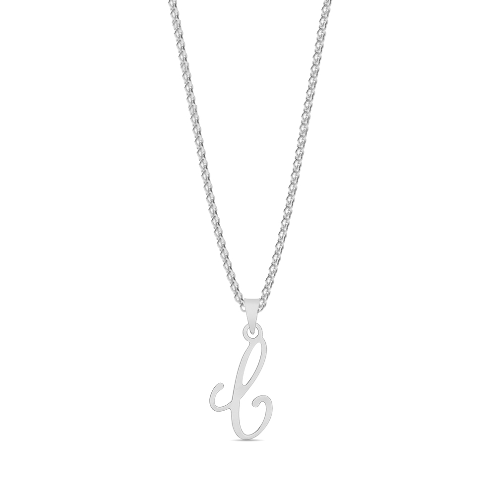 plain metal initial script c pendant