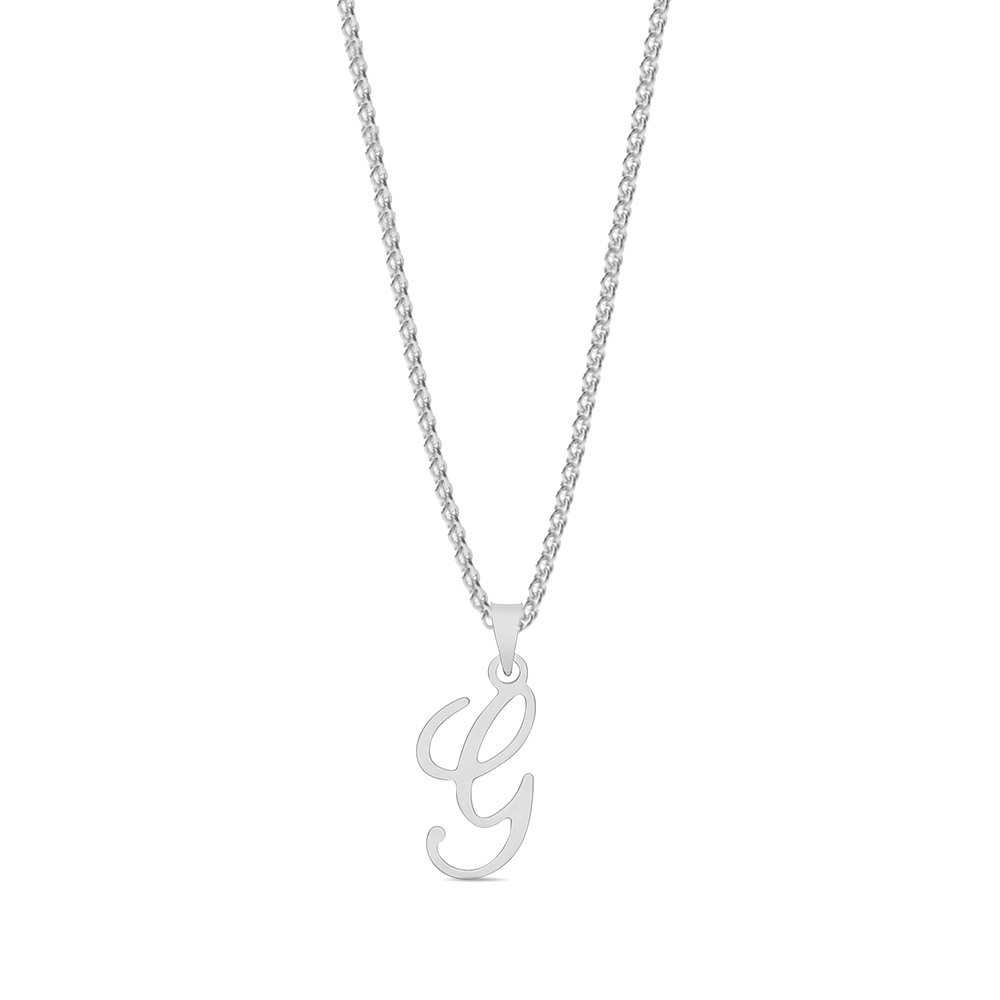 plain metal initial script g pendant