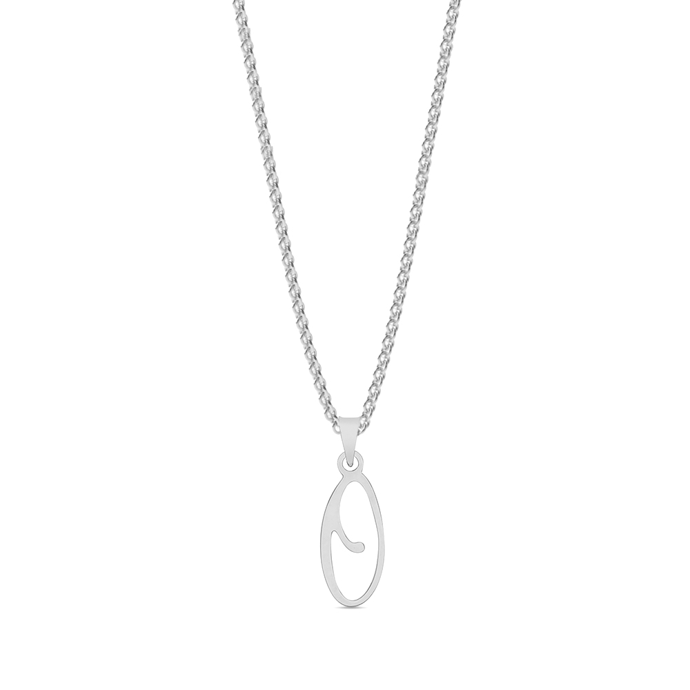 plain metal initial script o pendant