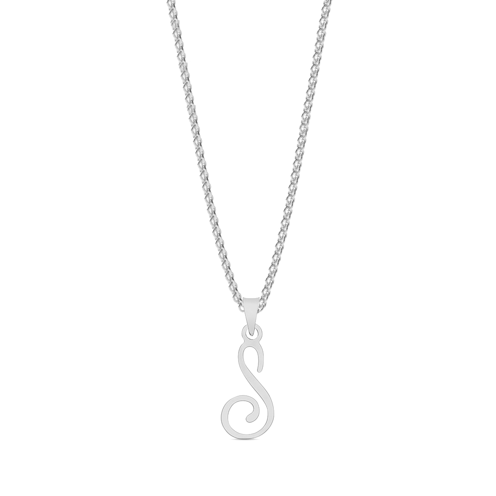 plain metal initial script s pendant