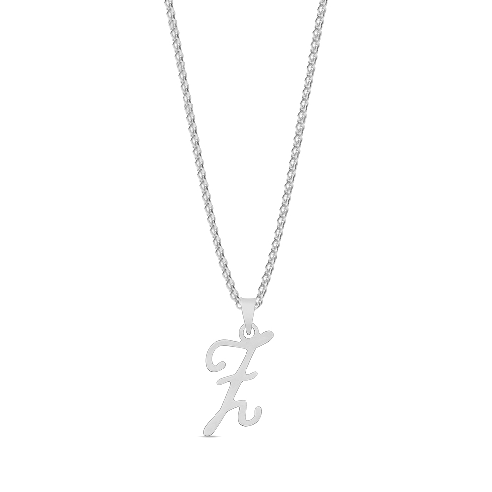 plain metal initial script z pendant