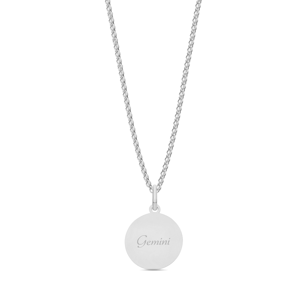 plain metal zodiac constellation gemini pendant