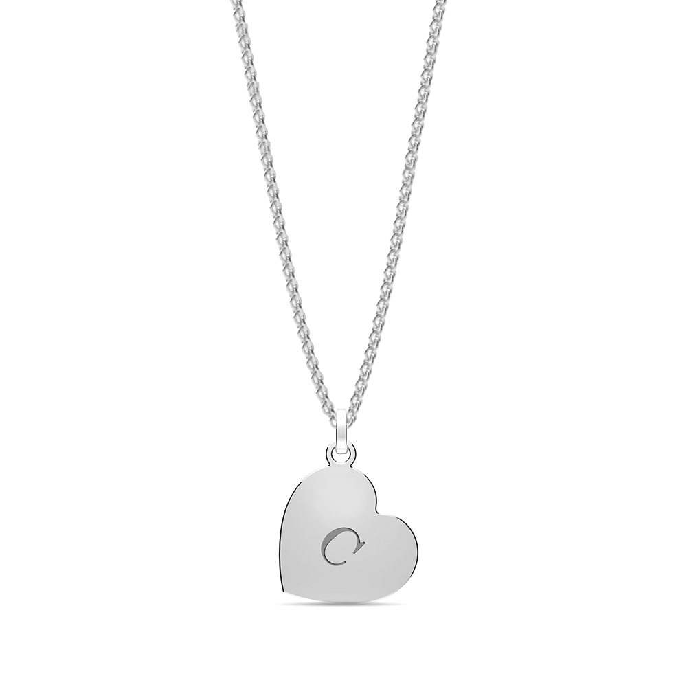 plain metal heart shape initial c pendant
