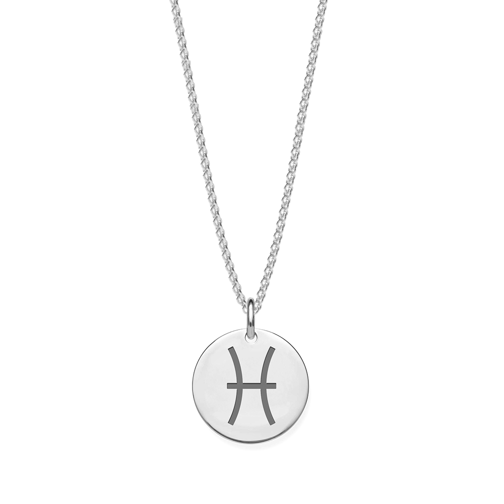 plain metal pisces zodiac pendant