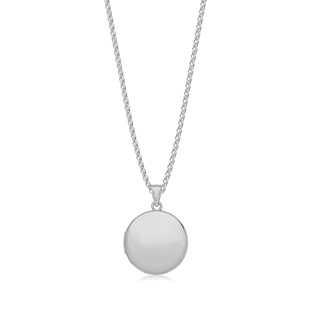 plain metal round locket pendant