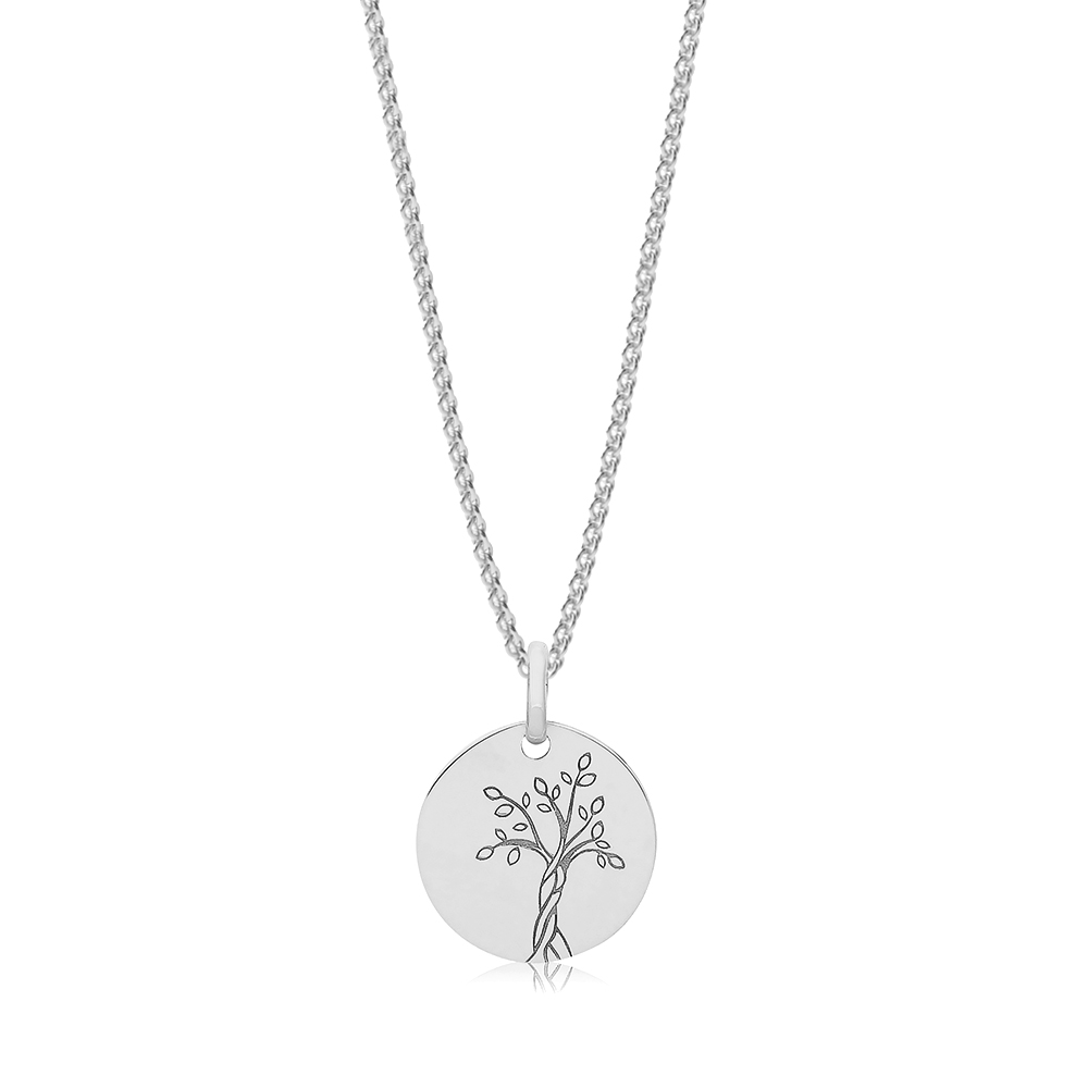 plain metal engraved tree of life pendant