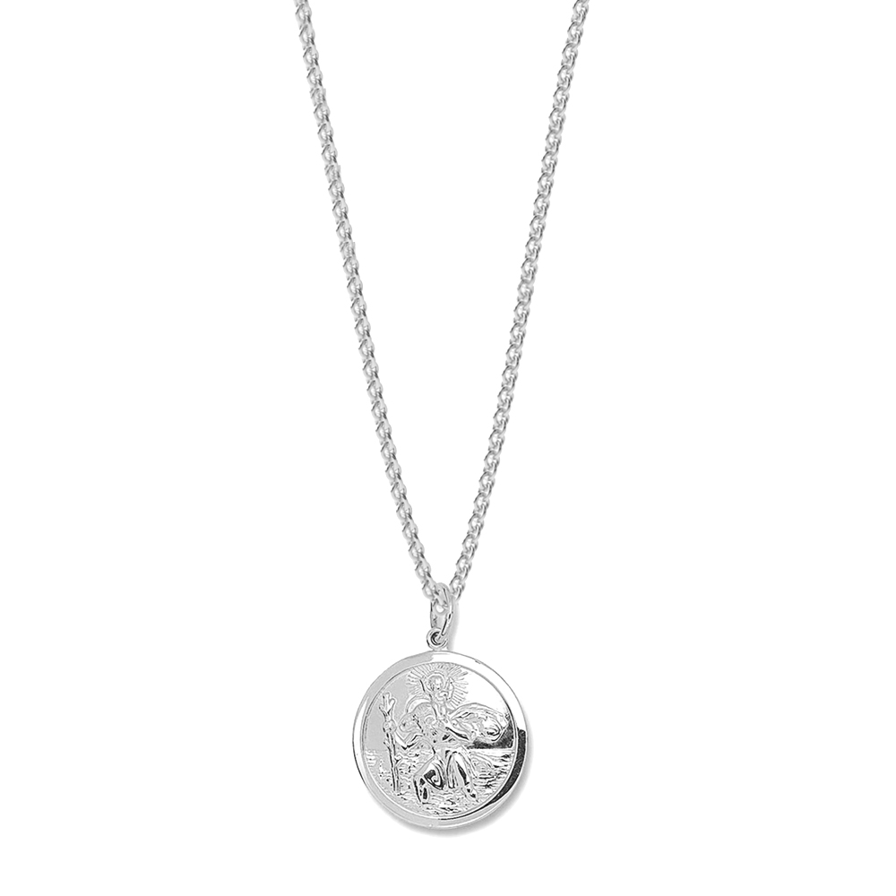 plain metal st christopher pendant