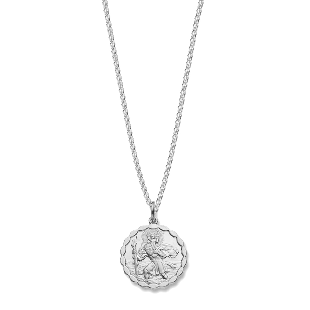 plain metal st christopher pendant