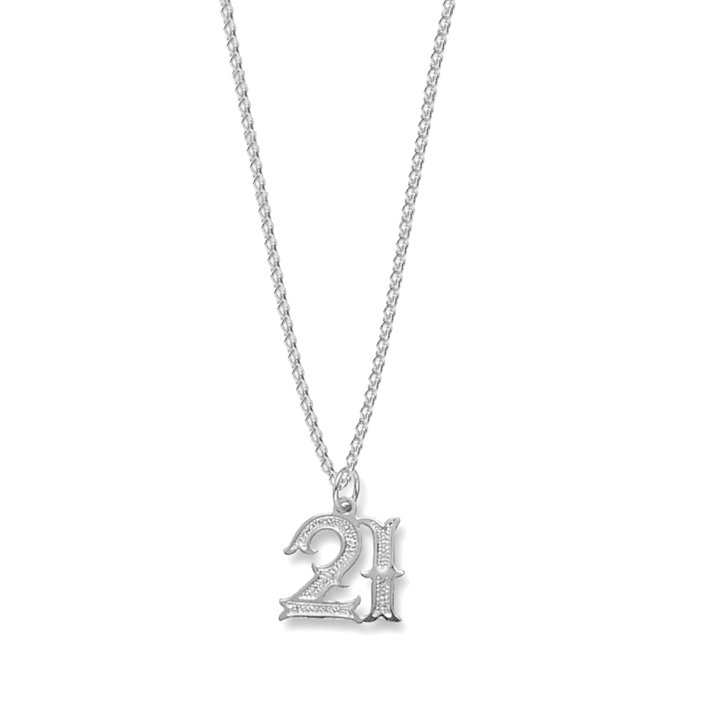 plain metal 21st birthday pendant