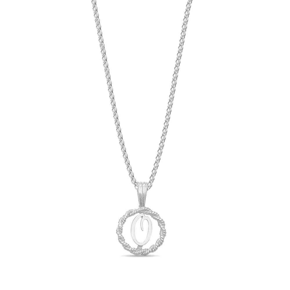 plain metal round shape initial o pendant