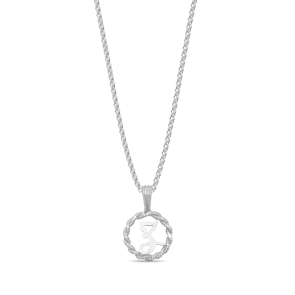 plain metal round shape initial z pendant
