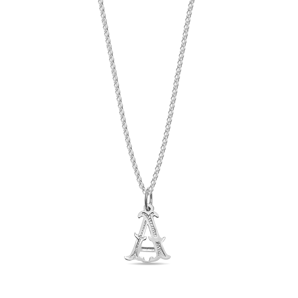 plain metal initial a pendant