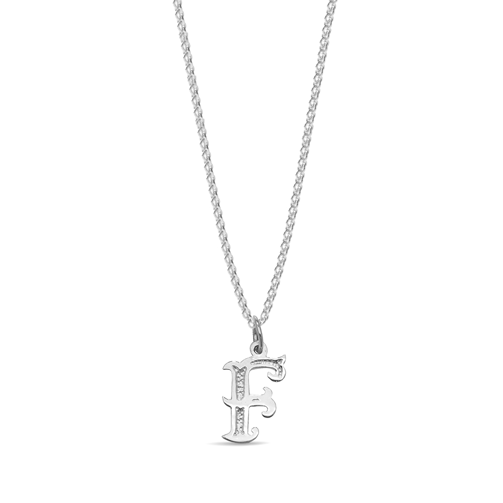 plain metal initial f pendant