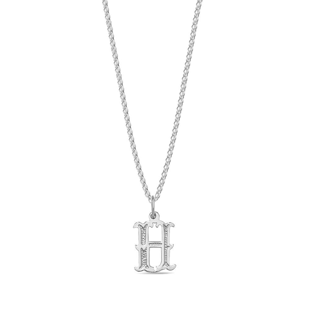 plain metal initial h pendant