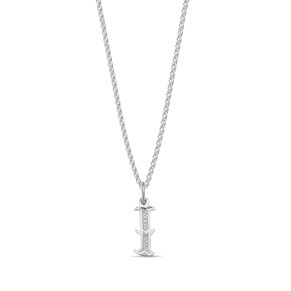 plain metal initial i pendant