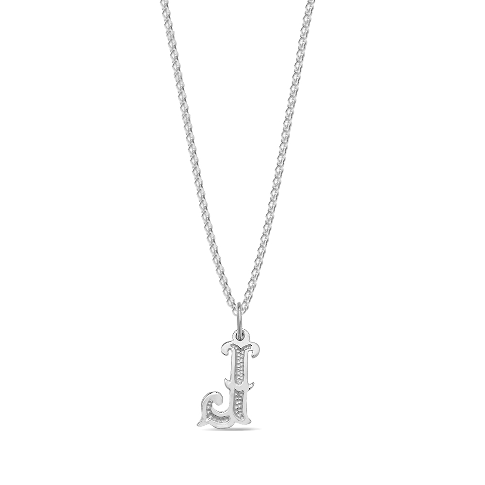 plain metal initial j pendant