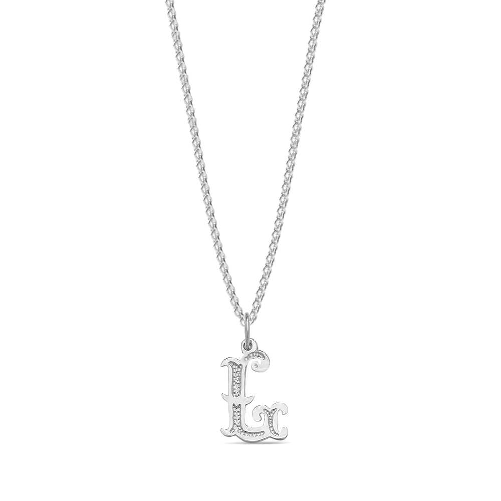 plain metal initial l pendant