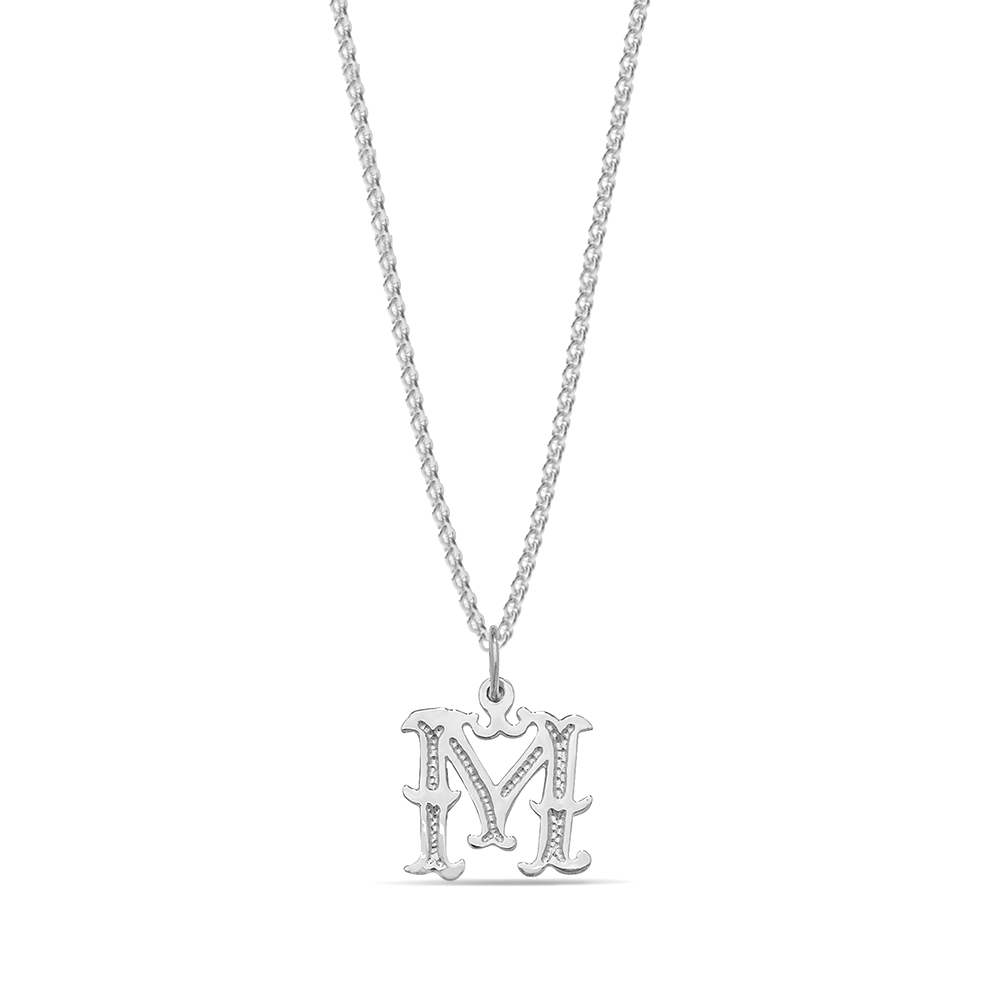 plain metal initial m pendant