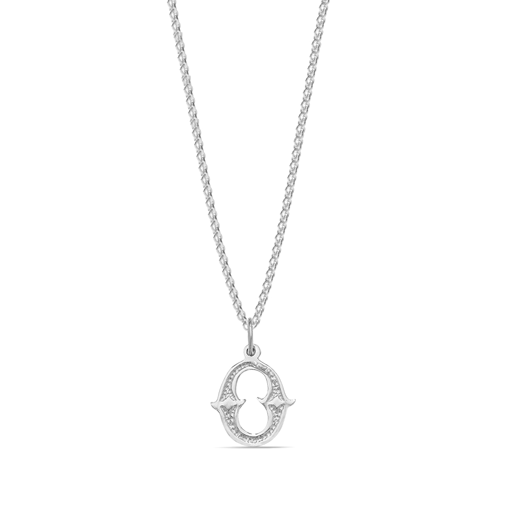 plain metal initial o pendant