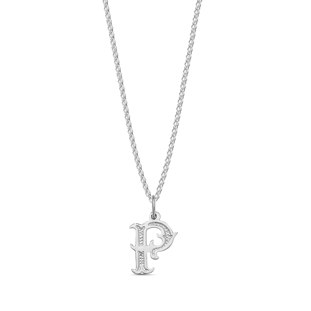 plain metal initial p pendant