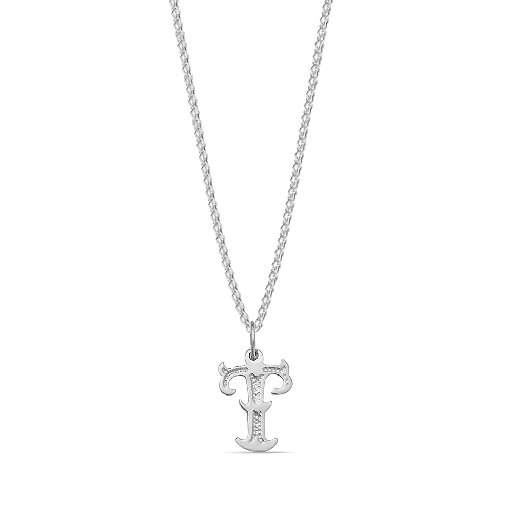 plain metal initial t pendant