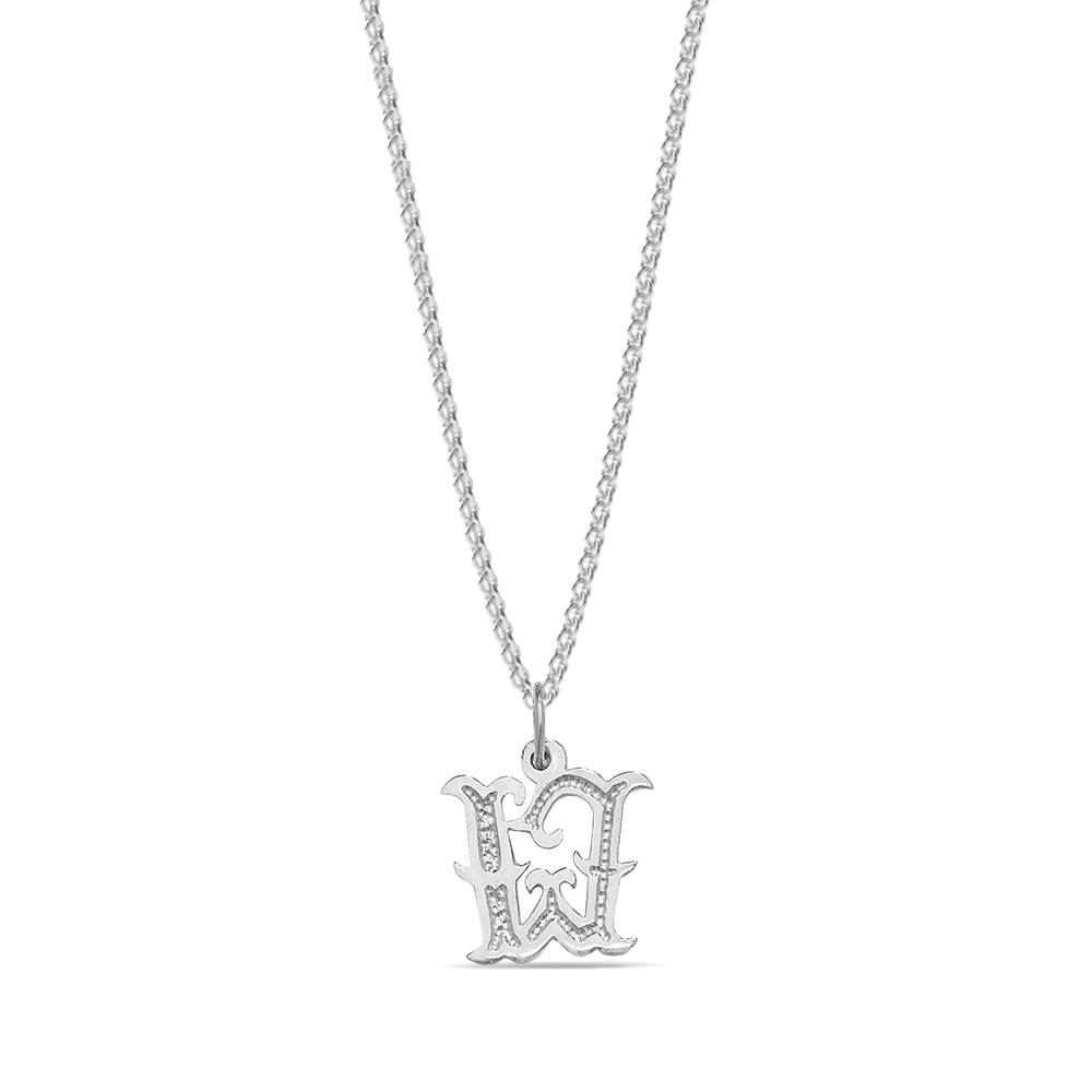 plain metal initial w pendant