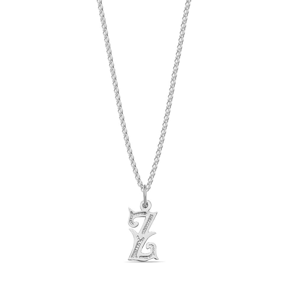 plain metal initial z pendant