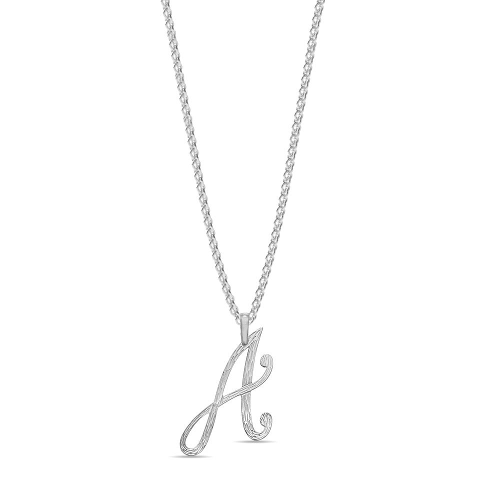 plain metal initial a pendant