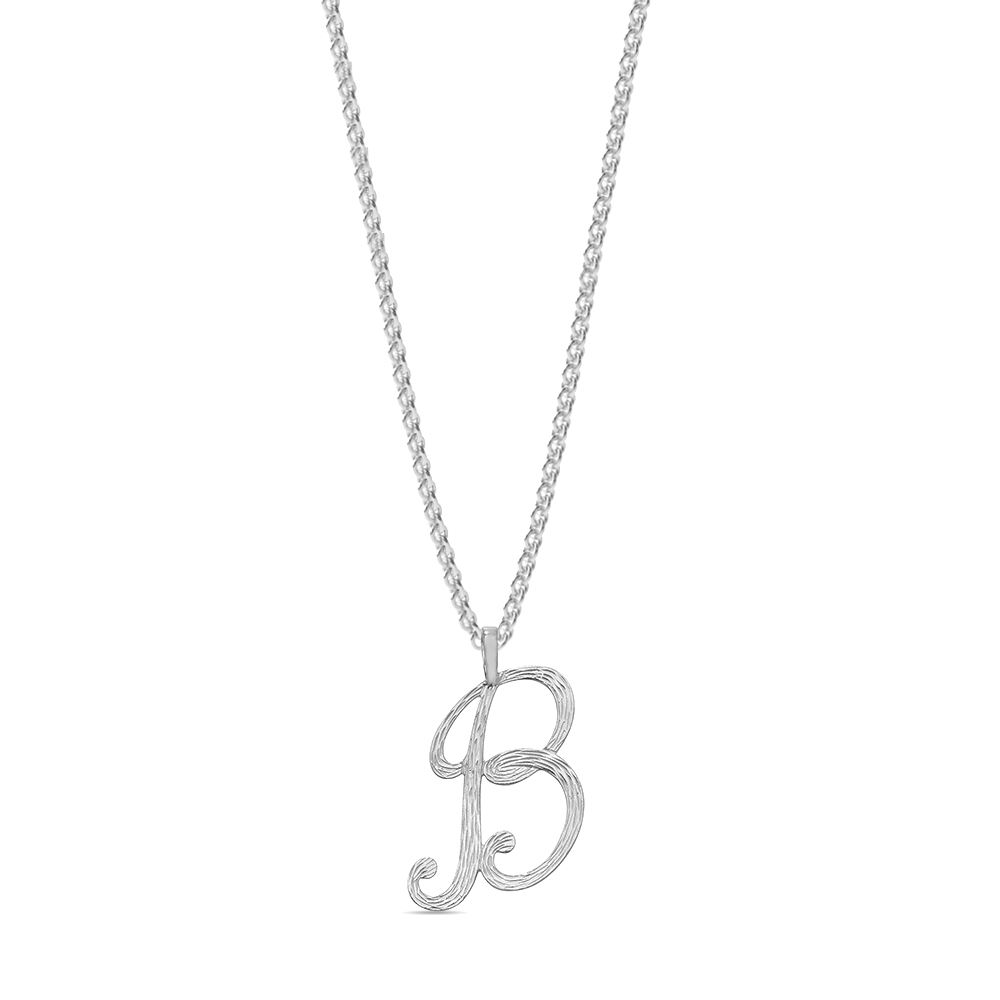 plain metal initial b pendant