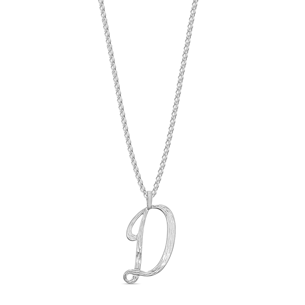 plain metal initial d pendant