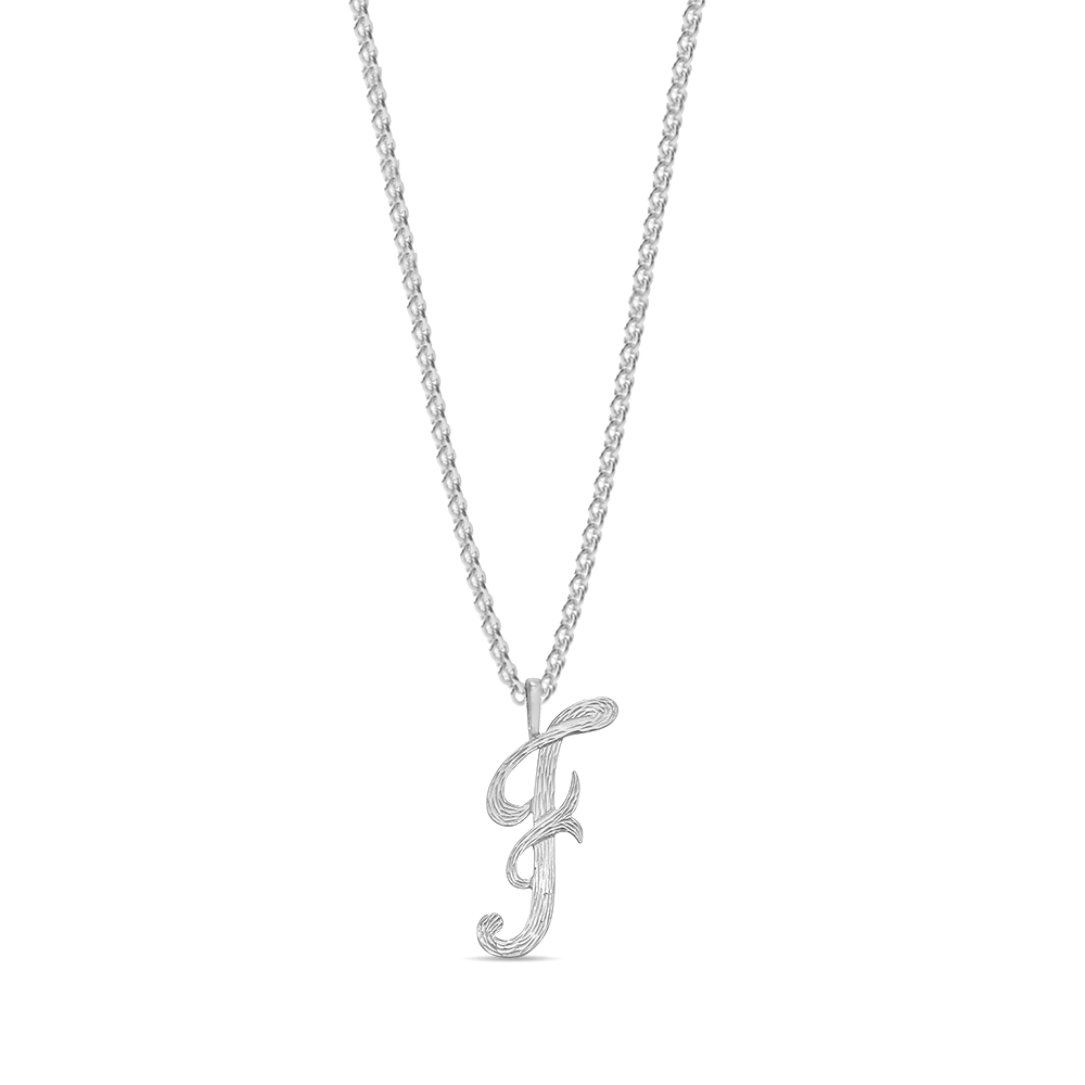 plain metal initial f pendant