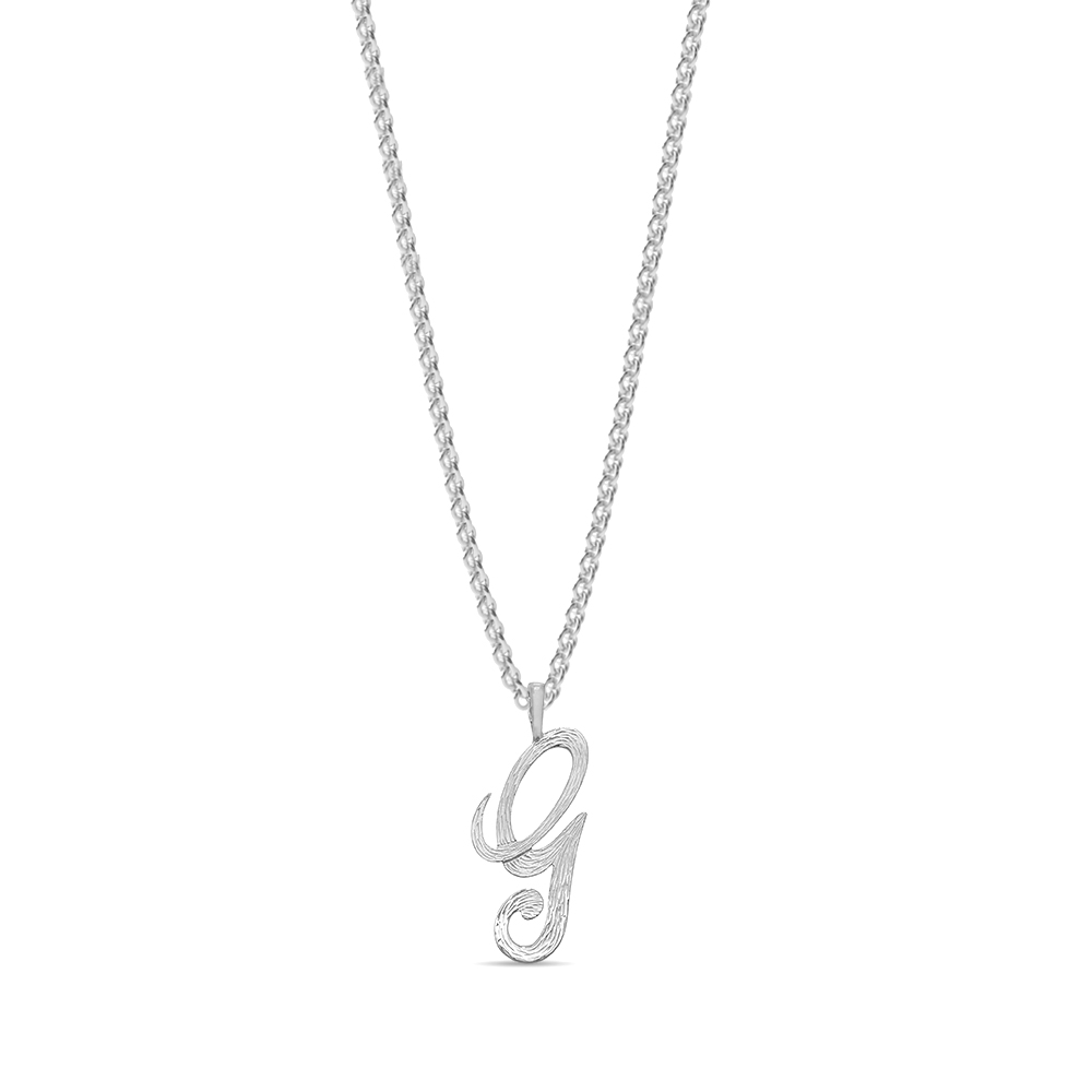 plain metal initial g pendant