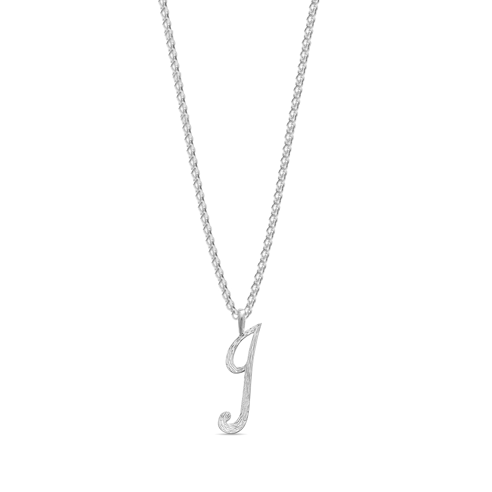 plain metal initial i pendant