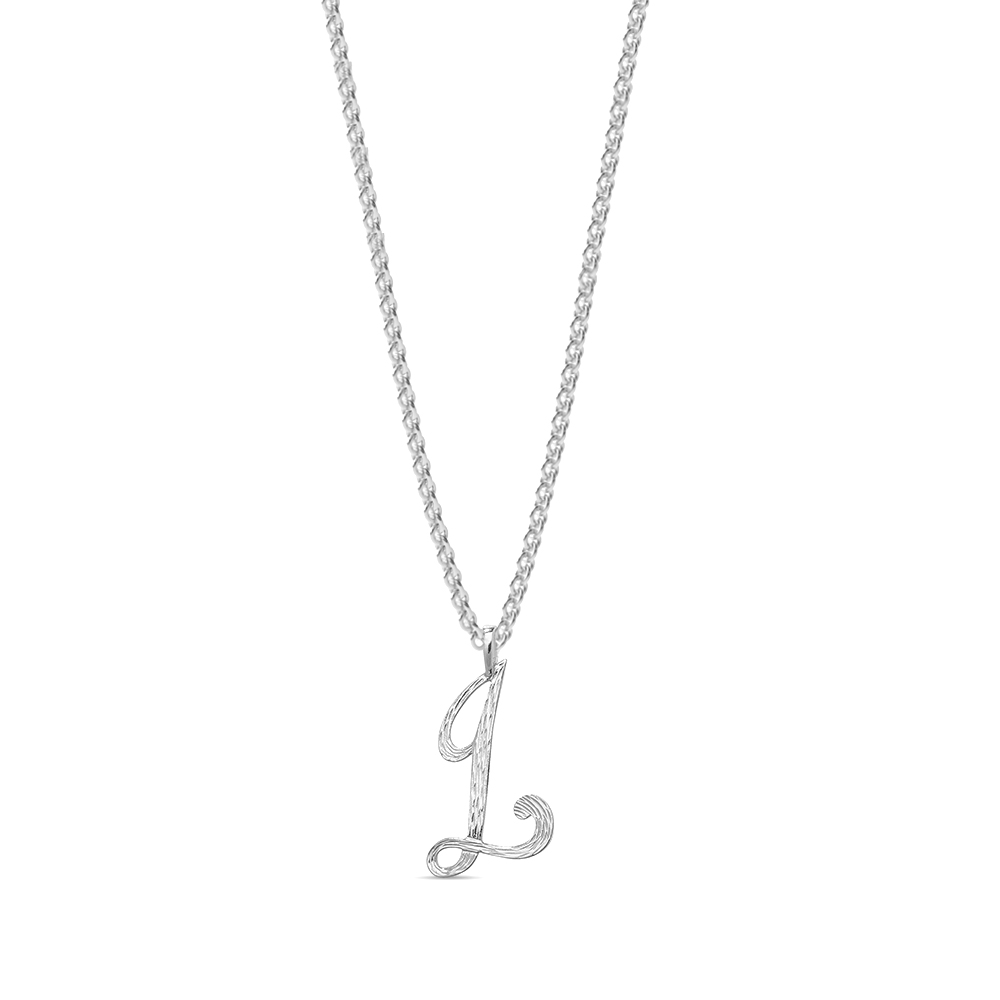 plain metal initial l pendant