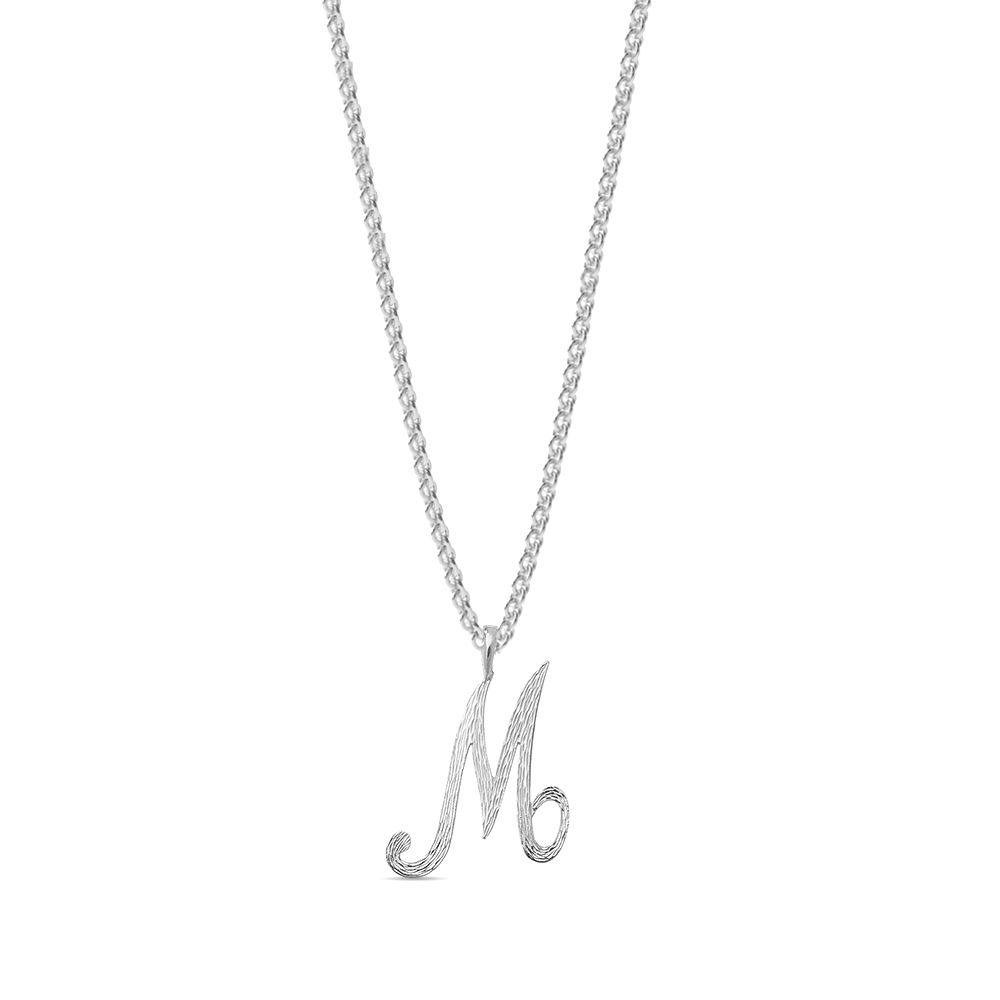 plain metal initial m pendant