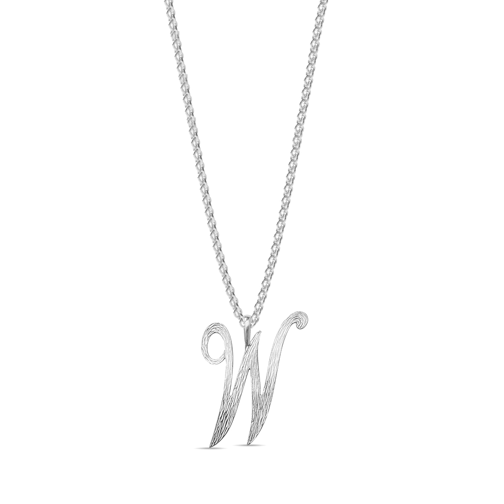 plain metal initial w pendant