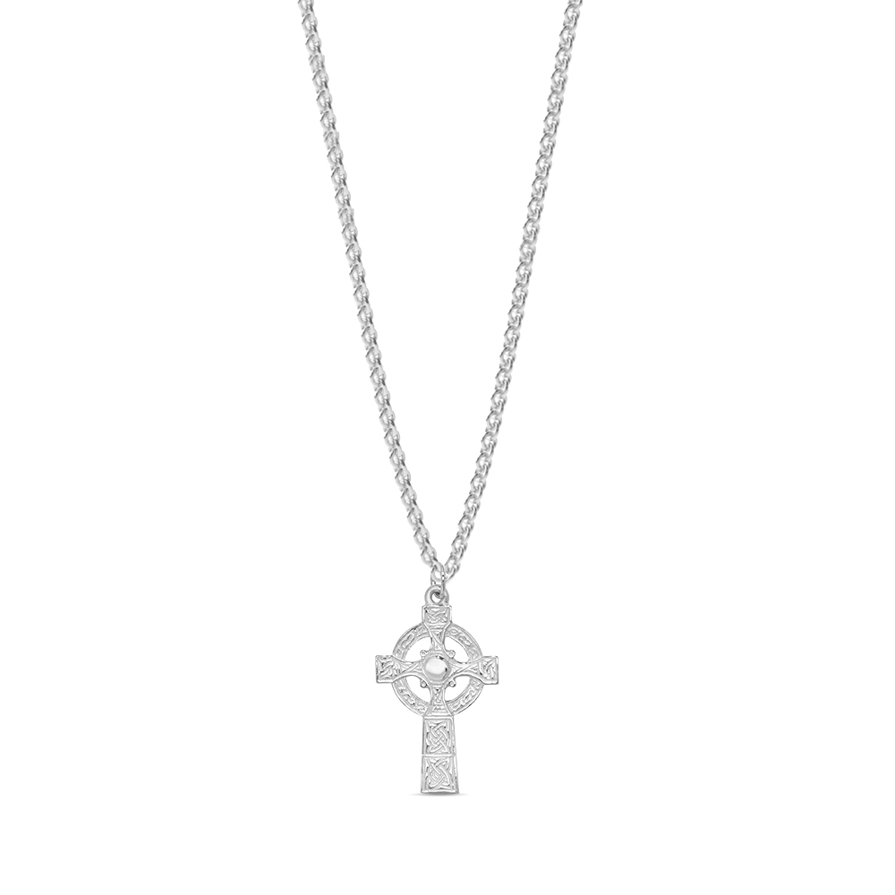 plain metal celtic patterned cross pendant