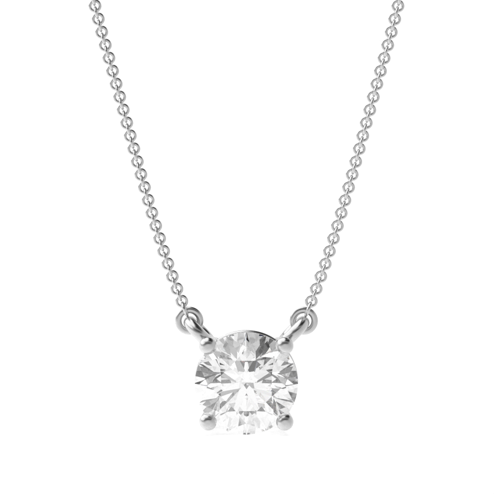 4 prong setting round diamond solitaire pendant