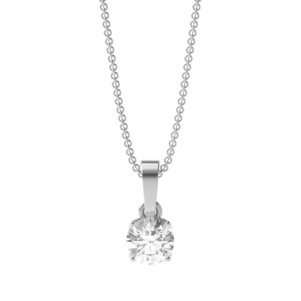 4 prong setting round diamond solitaire pendant