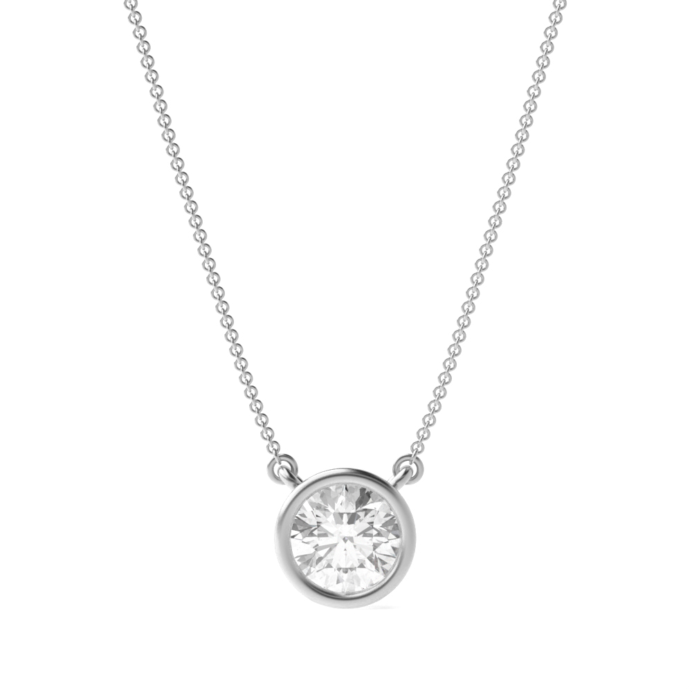 bezel setting round diamond solitaire pendant