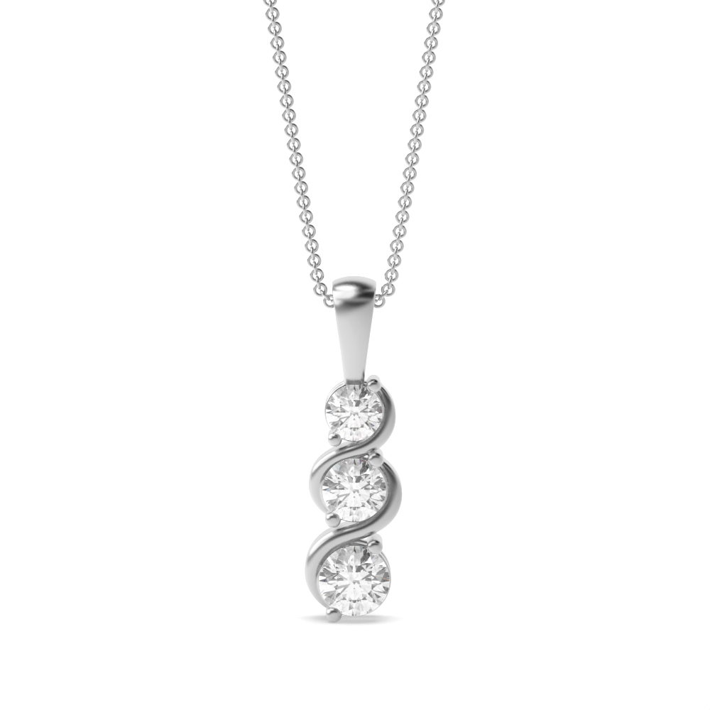 prong setting round diamond journey pendant