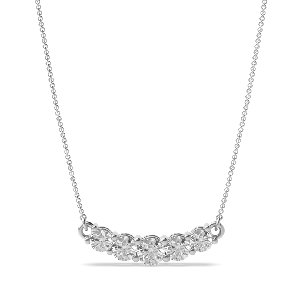 4 prong setting round shape statement necklace for women