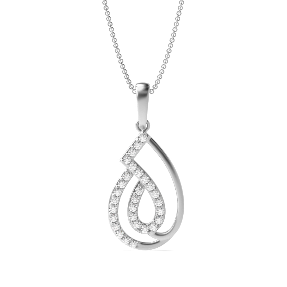 4 prong setting round shape diamond designer pendant