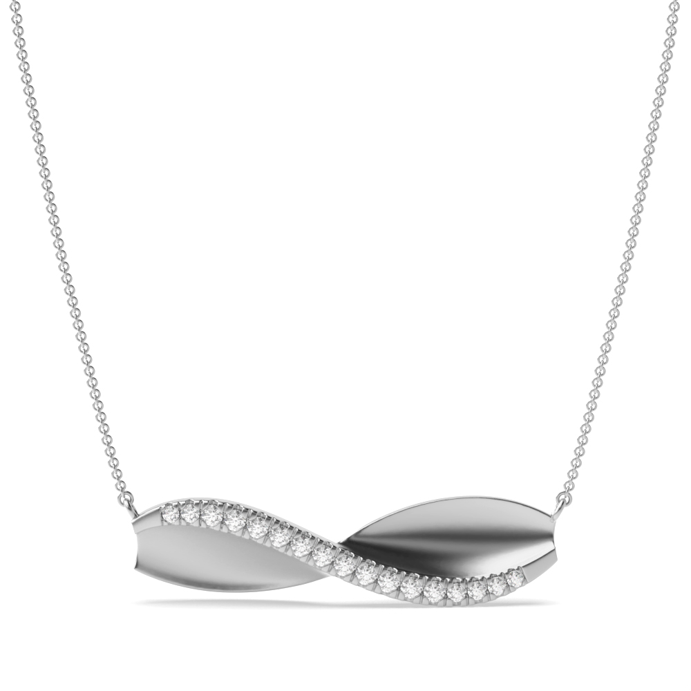 4 prong setting round shape diamond twisted designer pendant
