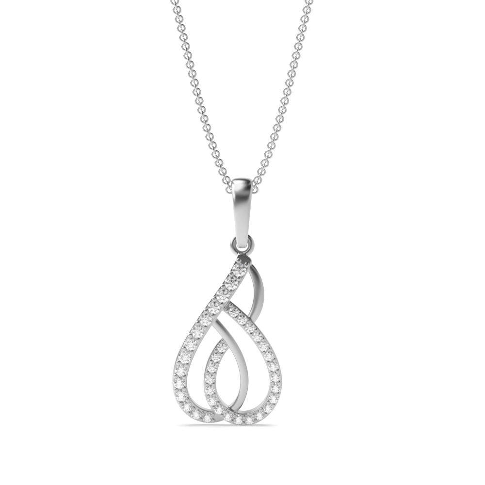 4 prong setting round shape designer pendant