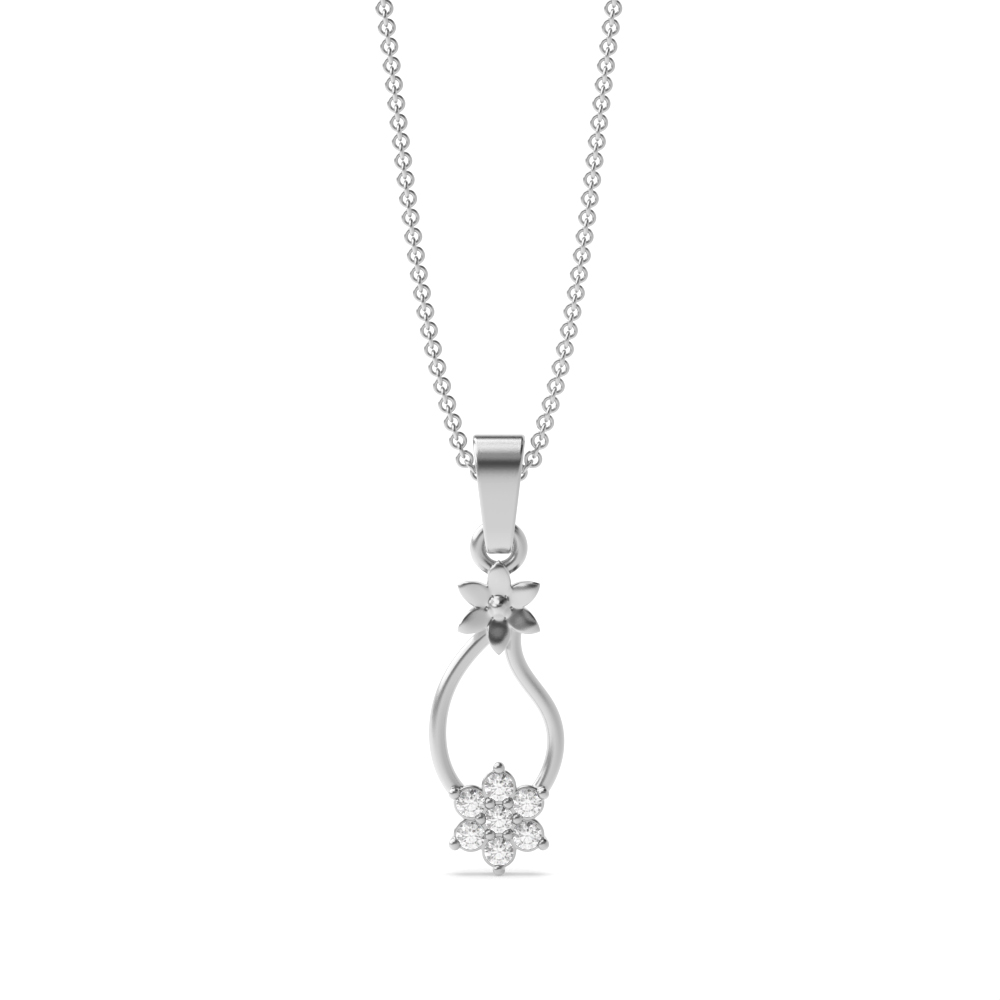 3 prong setting round shape diamond designer pendant