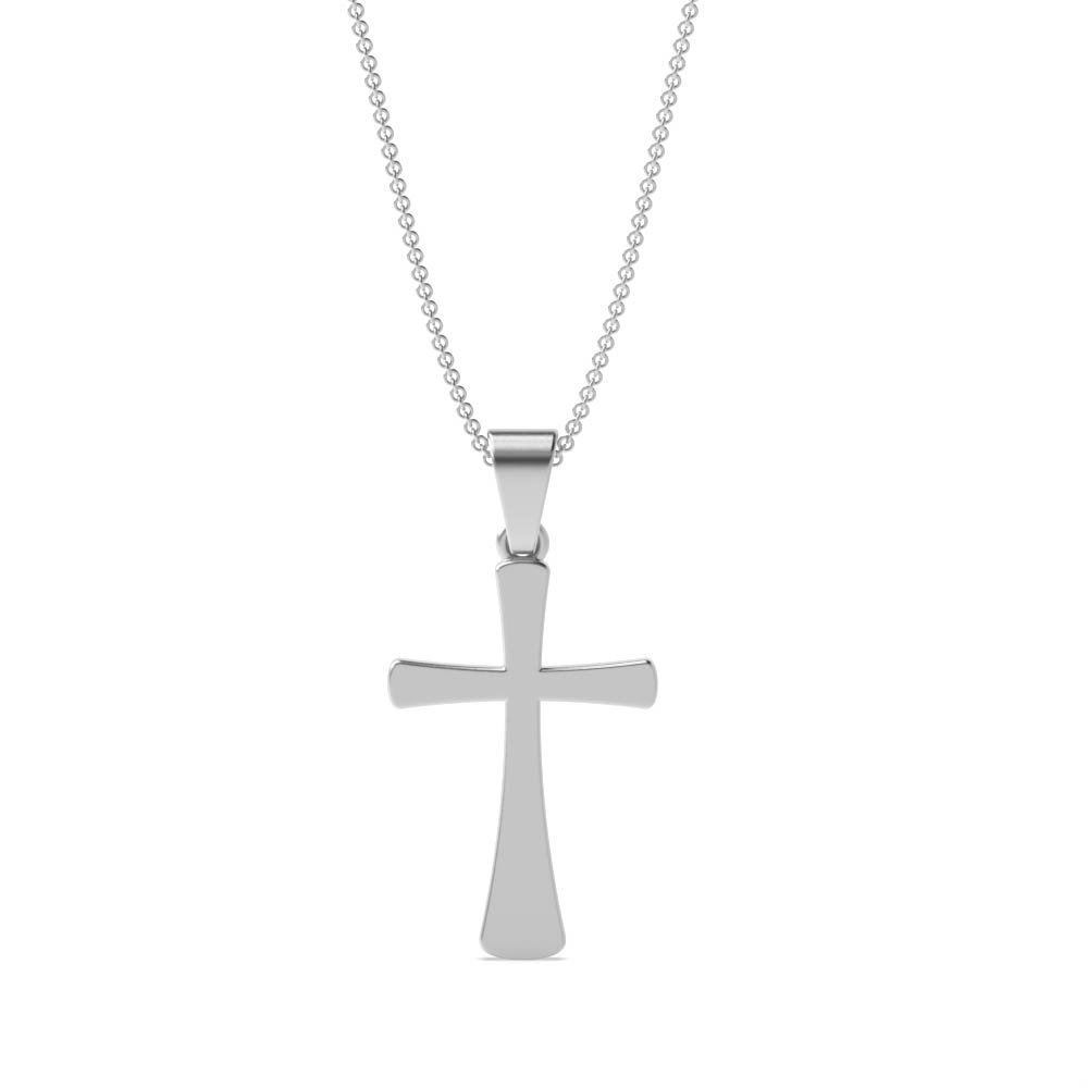 A simple and unadorned metal cross pendant