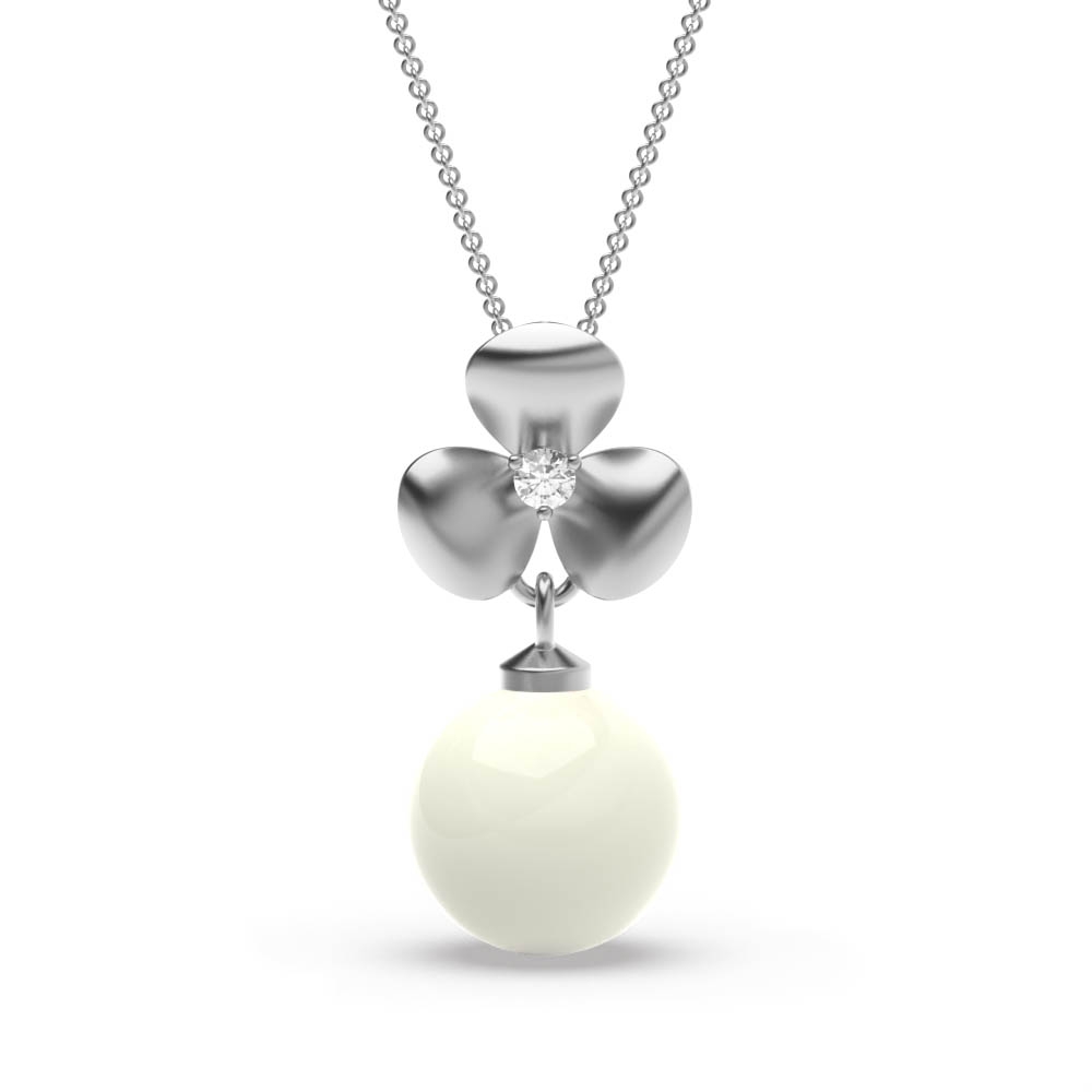 Round shape flower design pearl pendant (10.0mm)